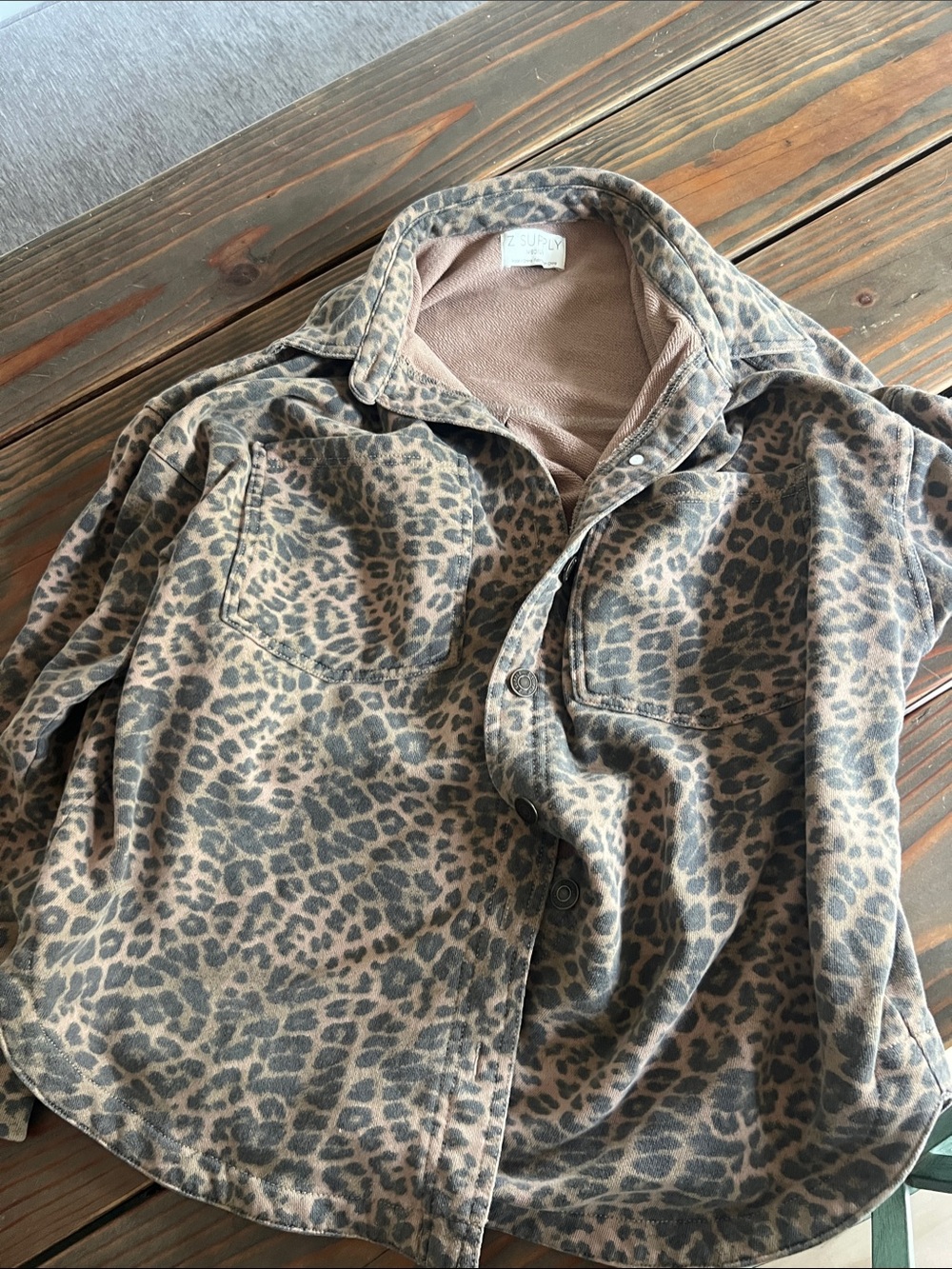 Z supply Leopard Print Shacket Jacket - Taupe & Black